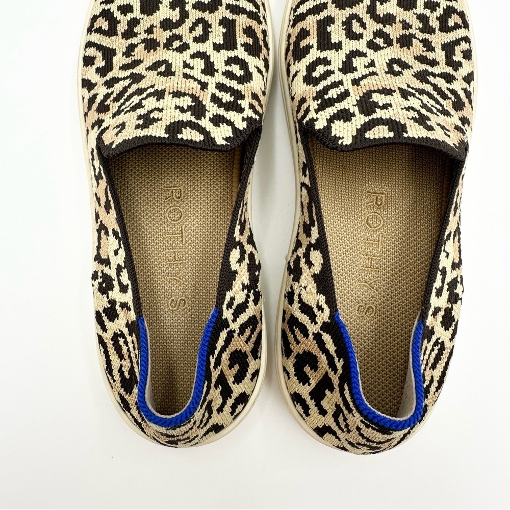 Rothy's The Original Slip On Sneaker Desert Cat Leopard Print Shoes - Picture 4 of 12